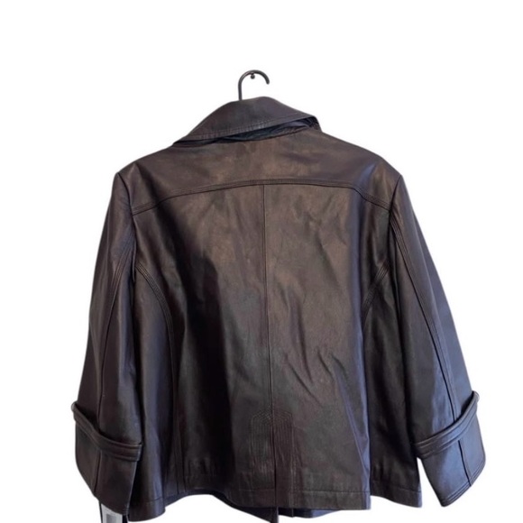 Avanti Dark Leather Double-Breasted Jacket - Picture 2 of 6